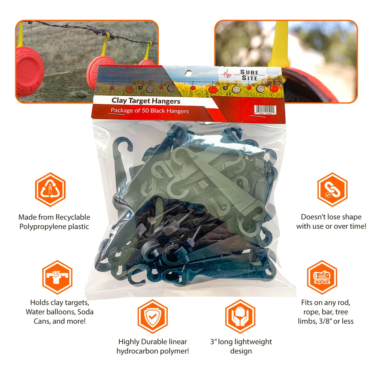 Clay Target Hangers 50 pack Sure Site